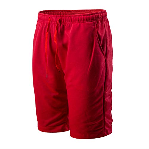 Allywit Men Beach Shorts with Elastic Waist Oversize Lightweight Slim Fit Quick Dry Suits Holiday Beach Shorts Red