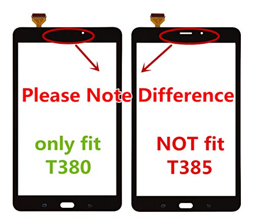 XR Market Compatible Samsung Galaxy SM-T380 Touch Screen Glass Digitizer Replacement, for Tab A 8.0 2017 WiFi Version, NOT for LTE SM-T385(NO LCD) Black