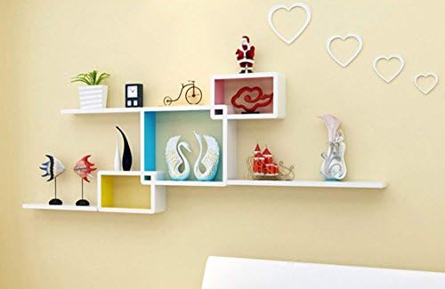 VIOY Shelf Organizer Bins Shelf Dividers For Closets Storage Rack Storage Box Wall Shelf Creative Plaid Ornament Shelf Living Room Wall Hanging Bookshelf Walls Clapboard