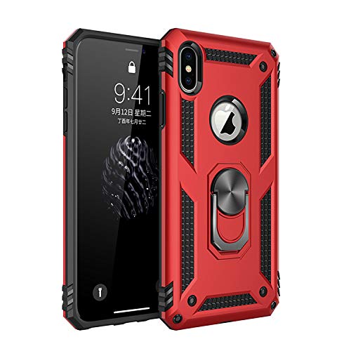 BestST [Tough Armor iPhone Xs Max Case inch with Reinforced Kickstand and Heavy Duty Protection and Air Cushion Technology for Apple iPhone Xs Max(2018)(Red) — image 1