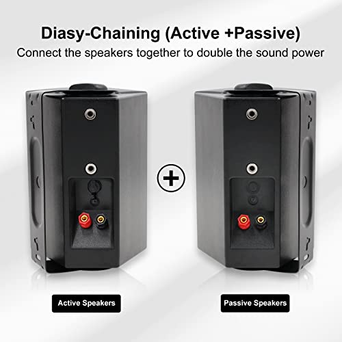 Herdio 4 Inch Outdoor Bluetooth Speakers Waterproof Wired 200 Watt