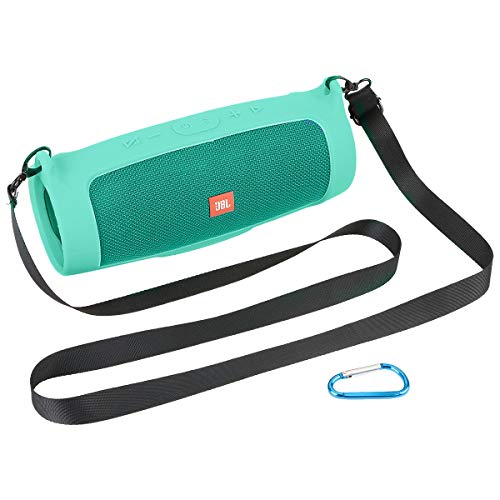 co2CREA Custodia in silicone per JBL Charge 4 Speaker Bluetooth Portatile (Moschettone a gancio + tracolla + silicone…