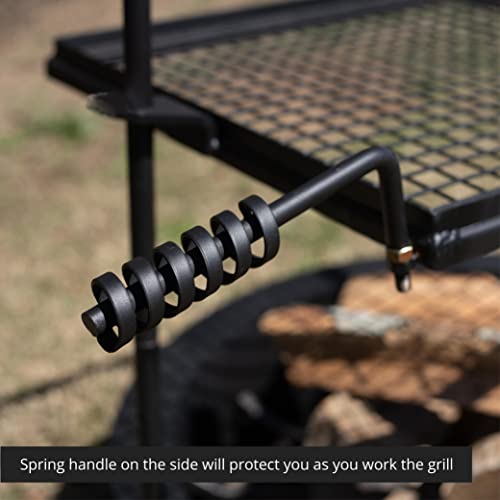 TITAN GREAT OUTDOORS Adjustable Swivel Grill, Steel Mesh Cooking Grate