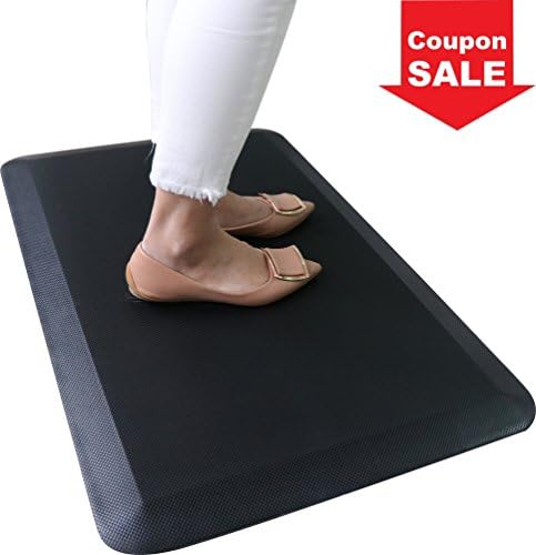 Urvigor Kitchen Mat, Anti Fatigue Mat, Comfort Mat 20x30x 3/4", Relieves Foot, Knee, and Back Pain, Perfect for Kitchens, Standing Desks and Garages