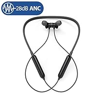 Active Noise Cancelling Headphones, AKAMATE Wireless Neckband Headset Bluetooth V4.2 in-Ear Waterproof Earbuds Magnetic Hi-Fi Stereo Sports Earphones Mic, Carrying Bag