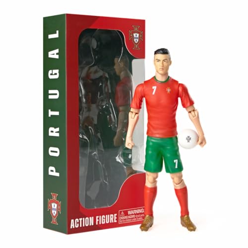 Sockers - Cristiano Ronaldo - Jugador de la SELECCIÓN Portuguesa- Figura de acción de 20 cm - Juguete articulado- fanáticos del Futbol - Regalo para niños Futbol - (CR7)