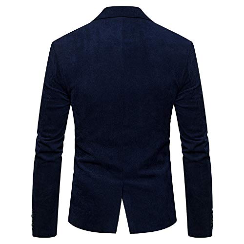 Clearance!Charm Men's Casual One Button Fit Suit Blazer Coat Jacket Tops (Navy, 2XL)
