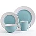 Gibson Home Style Deluxe 16-Piece Dinnerware Set, Blue