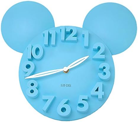 Home Meidi Digit 3D Wall Clock Decor with Big Round Modern Mouse Design, Blue Large