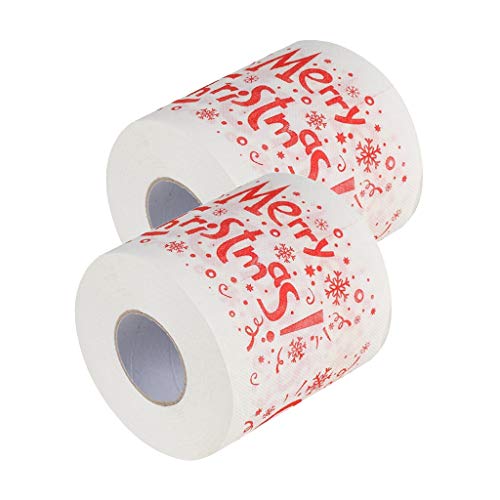 InKach Christmas Soft Toilet Paper | 2 Roll Funny Xmas Natural Tissue Paper for Happy New Year Santa Claus Bathroom Decoration (Multicolor_C)