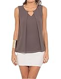 Eliacher Women's Casual Summer Chiffon Blouse 8267 (XXL,Dark Gray)