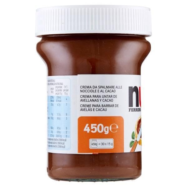 Nutella Hazelnut Spread with Cocoa, Creamy Hazelnut Spread, Breakfast Favorite, 13 oz Jar