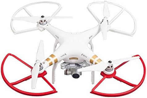 ETopLike 2 Pairs Snap On/Off Prop Guards for DJI Phantom 1 2 3 Professional Advanced (Set of 4, Red &amp; White)