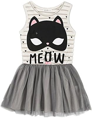 Comfybuy Cute Soft Casual Stripes Dress for Baby Teen Girls Free Hairpin 3-10Y