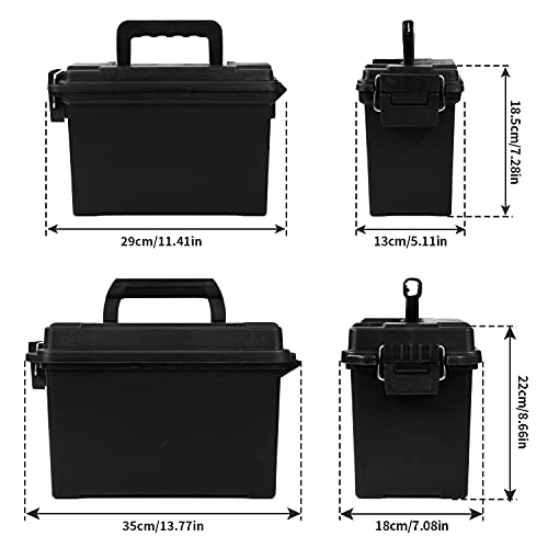 GUGULUZA Plastic Ammo Cans, 2Pack Lockable Ammo Storage Containers