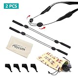 2 Pack Kids Adjustable Glasses Strap, YOCEAN No Tail Sport Glasses Retainers Eyeglass String Holder Eyewear Lanyard with 4 Anti-Slip Hooks a Glasses Cloth and Glasses Pouch