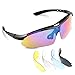 Lonew Polarized Sports Sunglasses with 5 Interchangeable Lenses for Men Women Baseball Cycling Fishing Driving Golf Ultra-light Frame