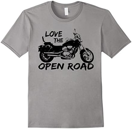 Men's Motorcycle Shirt - Love The Open Road Motorcycle T Shirt Small Slate