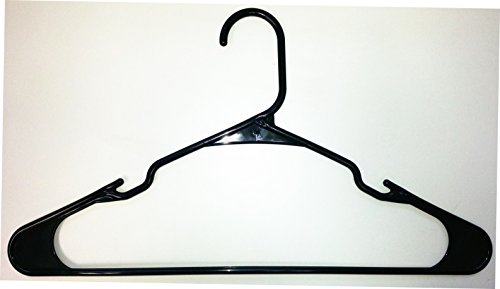3 Black+Plastic+Standard+Hangers+Notched