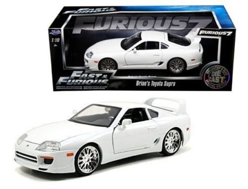 Jada Toys New 1:18 Fast & Furious 7 - Brian's Toyota White Supra Diecast Model Car
