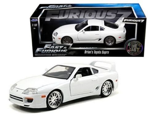 New 1:18 FAST & FURIOUS 7 - BRIAN'S TOYOTA WHITE SUPRA Diecast Model Car By Jada Toys