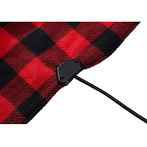 SeaHome Electric Car Blanket, 12V Heated Fleece Travel Throw Heating Blanket with AC Adapter for Car Auto Supplies RV - Great Cold Weather Supplies
