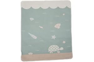 David Fussenegger Baby Blanket Light Green with Turtle Motif Cotton 70 x 90 cm Fluffy Soft