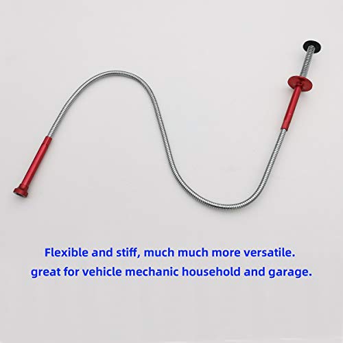 VASTOOLS Flexible Claw Pickup Tool with Magnet/28", 2-in-1 Magnetic Pickup Tool, 4-Finger Claw, Rustless Flexible and Stiff Shaft, User-friendly, Versatile