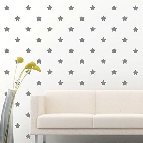 2" Set of 180 Silver Star Wall Decal Stars Vinyl Sticker Wall Pattern Decor