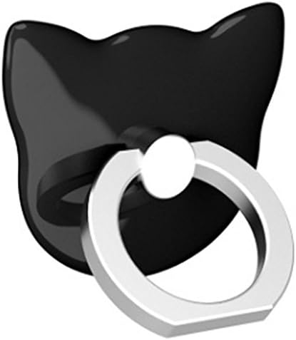 Black Car Grip Holder Stand Cat Finger Ring Metal Mount For Cell Phone Universal