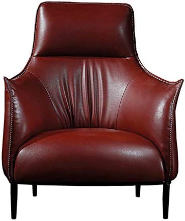 Retro Antique Armchair PU Leather High Wing Back Occasional Lounge Fireside Chair with Cushion Living Room Chair