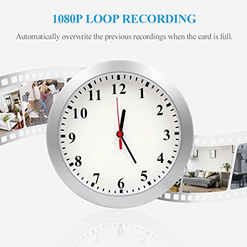 Newwings Hidden Camera Wall Clock Nanny Cam with Motion Detection, Indoor Security Spy Camera