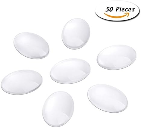 HAWORTHS Clear Glass Dome Tile Cabochon Clear 30x40mm oval Flat ClearMagnifying Cameo Base Cover Pack of 50pack For Photo Pendant Craft Jewelry Making Pendants, Photo Jewelry, Rings, Necklaces