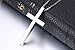 REVEMCN Simple Stainless Steel Silver Tone Cross Pendant Necklace for Men Women, 20-24 Inches Chain