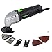 Oscillating Tool, 1.5A Oscillating Multi Tool Oscillating Angle:3&deg; GALAX PRO 22000 OPM Multi-Tool with 3x Saw Blades, 1pcs Semi Circle Blade Sanding Plate, 6pcs Sanding Papers for Sanding, Grinding