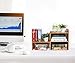 VSADEY Desk Storage Organizer Bamboo Adjustable Desktop Organizer Display Shelf Rack Bookshelf, Office Supplies Desk Organizer, Natural Wood