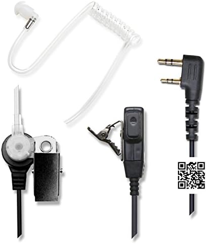 Hypario® 2016 2-Pin Covert Acoustic Tube Earpiece Headset for Kenwood Puxing Wouxun Baofeng Two Way Radio 2pin
