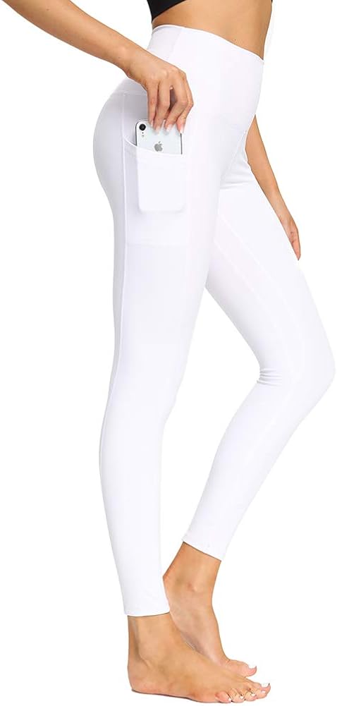 HIGHDAYS High Waist Yoga Pants with Pockets for Women - Soft Tummy Control 4 Way Stretch Workout Leggings: Clothing