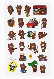 Line friends character Brown stickers