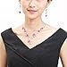 Glamorousky Elegant Rose Necklace with Silver Austrian Element Crystals and Crystal Glass