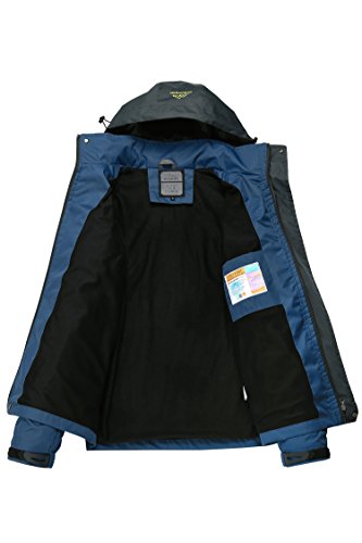 KISCHERS Rain Jacket, Men's Waterproof Jackets with Hood, Outdoor Raincoat, Windproof Softshell Jacket for Hiking (Navy 1, M) - Thumbnail 3
