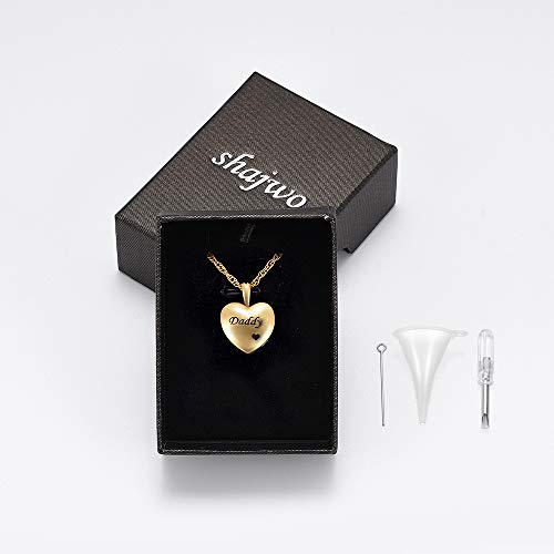 shajwo Cremation Jewelry for Ashes Holder - Heart Locket Urn Pendant Necklace Jewelry - Keepsake Funeral Urns Memorial Jewelry Gift for Women Men