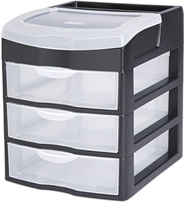 Sterilite Desktop Drawers Desktop 3 Drawer Unit Baskets Bins