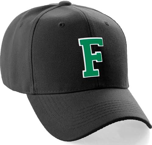 Custom Hat A to Z Initial Letters Classic Baseball Cap, Black Hat