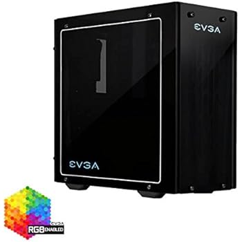 EVGA DG-77 Matte Black Mid-Tower, 3 Sides of Tempered Glass, Vertical GPU Mount, RGB LED and Control Board, K-Boost, Gaming Case 170-B0-3540-KR