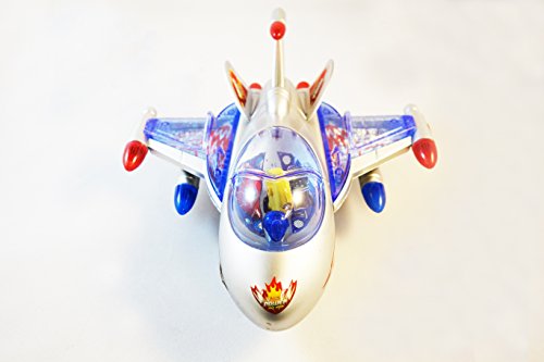 Haktoys ATS Battery Operated Bump & Go Action F-182 Fighter Jet 8" Plane | Changes Direction On Contact| Attractive Flashing LED Lights and Sound | Aviator Aircraft Gift, Toy for Toddlers & Kids - Thumbnail 3