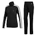 adidas Women Track Suit Back to Basics Training 3-Stripes Black Gym New BK4674