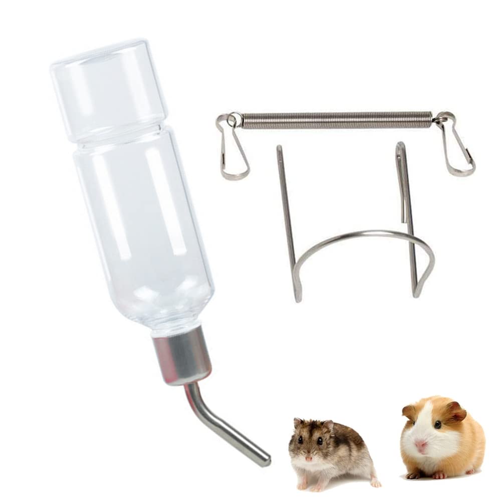 FZLANQ Portable Water Bottle and Feeder - Hanging Drinking Dispenser for Guinea Pig, Rabbit, Chinchilla, Bird, Cat