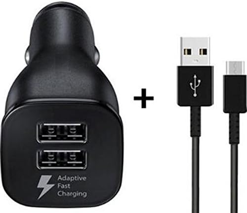 USB Type-C Cable with Adaptive Fast Car Charger for Samsung Galaxy S8 S9 S8/S9 Plus Note 9 8 LG G7 V40 V35 V30 Google Pixel 3 2 Moto Z2 Z3 HTC U11 U12 GoPro Hero 6 5 OnePlus 6 5 Xiaomi Mi7 - By Moona