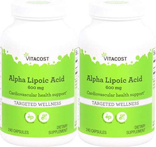 Vitacost Alpha Lipoic Acid -- 600 mg - 240 Capsules - 2PC
